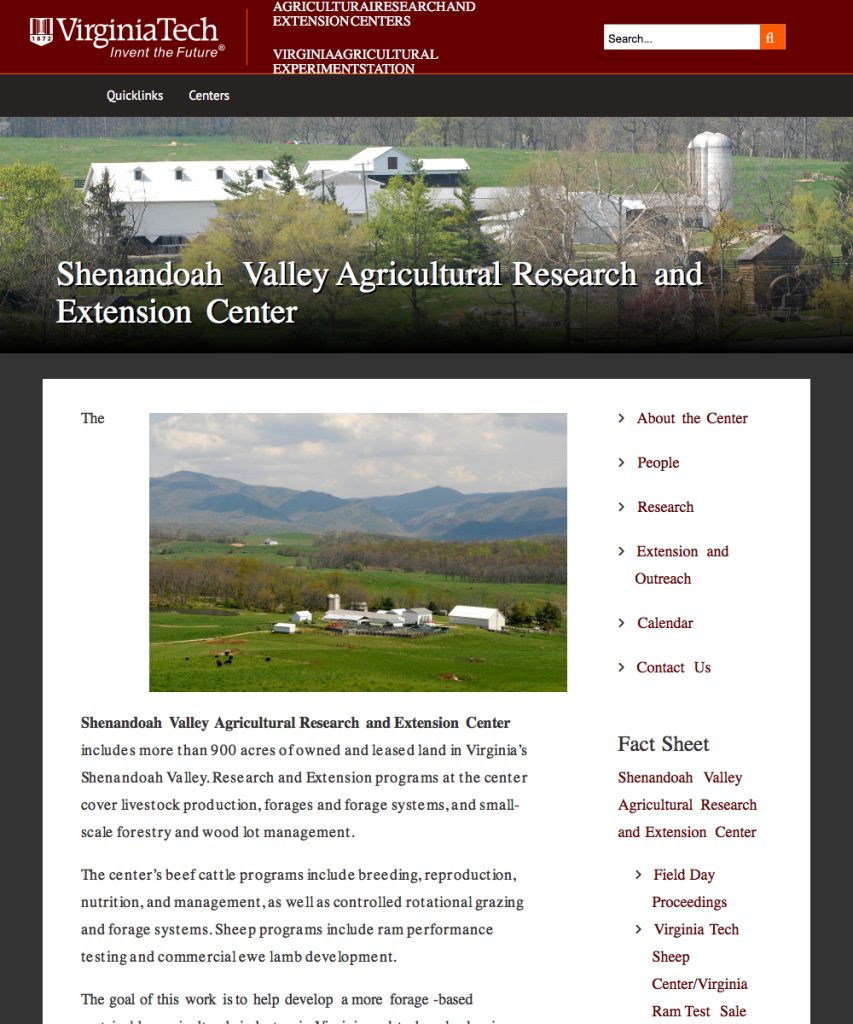 Shenandoah Valley Agricultural Research and Extension ...