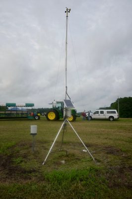 A weather station in the field at Southern Piedmont AREC